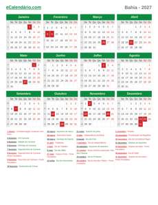 Calendário 2027