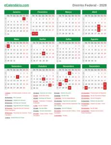 Calendário 2028