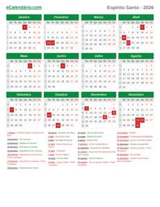 Calendário 2026
