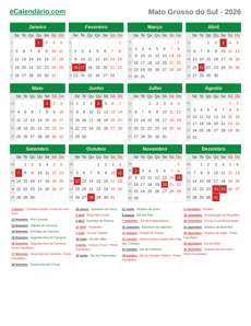Calendário 2026