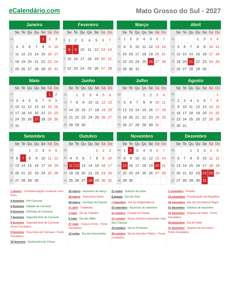Calendário 2027