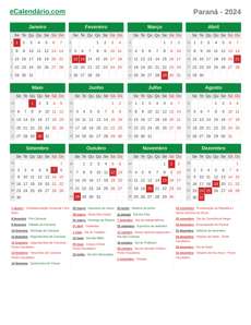 Calendário 2024