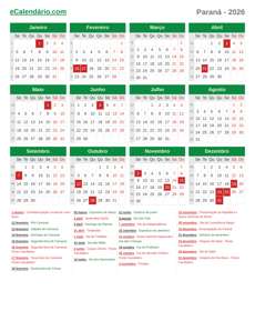 Calendário 2026