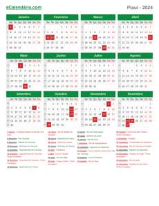 Calendário 2024