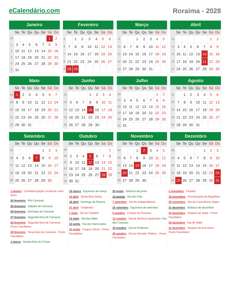 Calendário 2028
