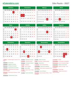 Calendário 2027