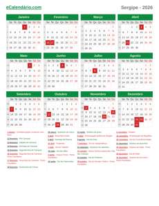 Calendário 2026