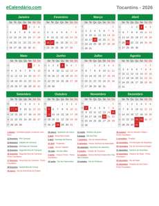 Calendário 2026